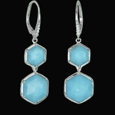 Stephen Wedster Turquoise & Diamond Earrings
