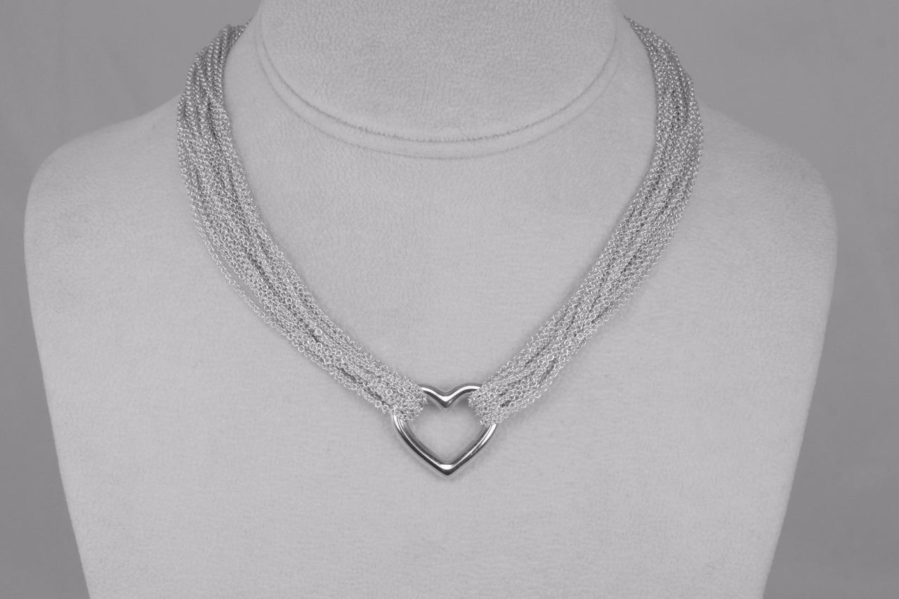 Tiffany & Co Mesh Chain Silver Heart Necklace - The Chelsea Bijouterie