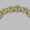 Victorian turquoise & chalcedony crucifix bracelet