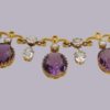 Amethyst and Goshenite Pearl 15ct Gold garland necklace.