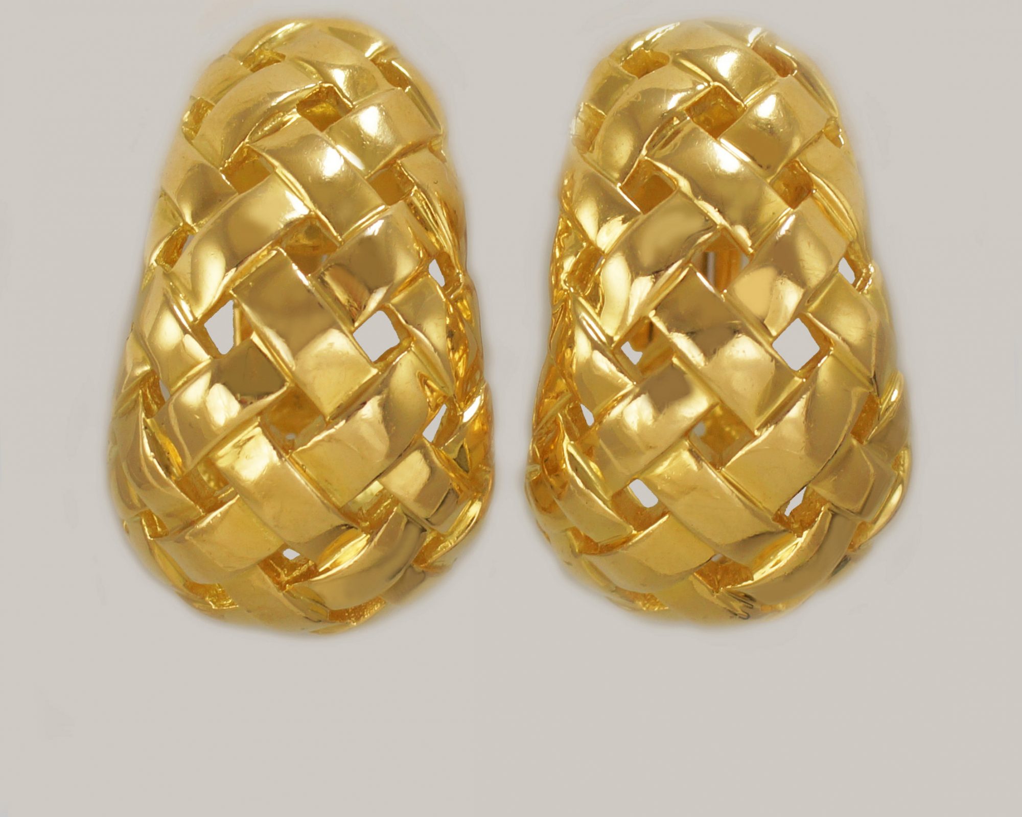 Tiffany & Co.18ct Gold Basketweave Earrings