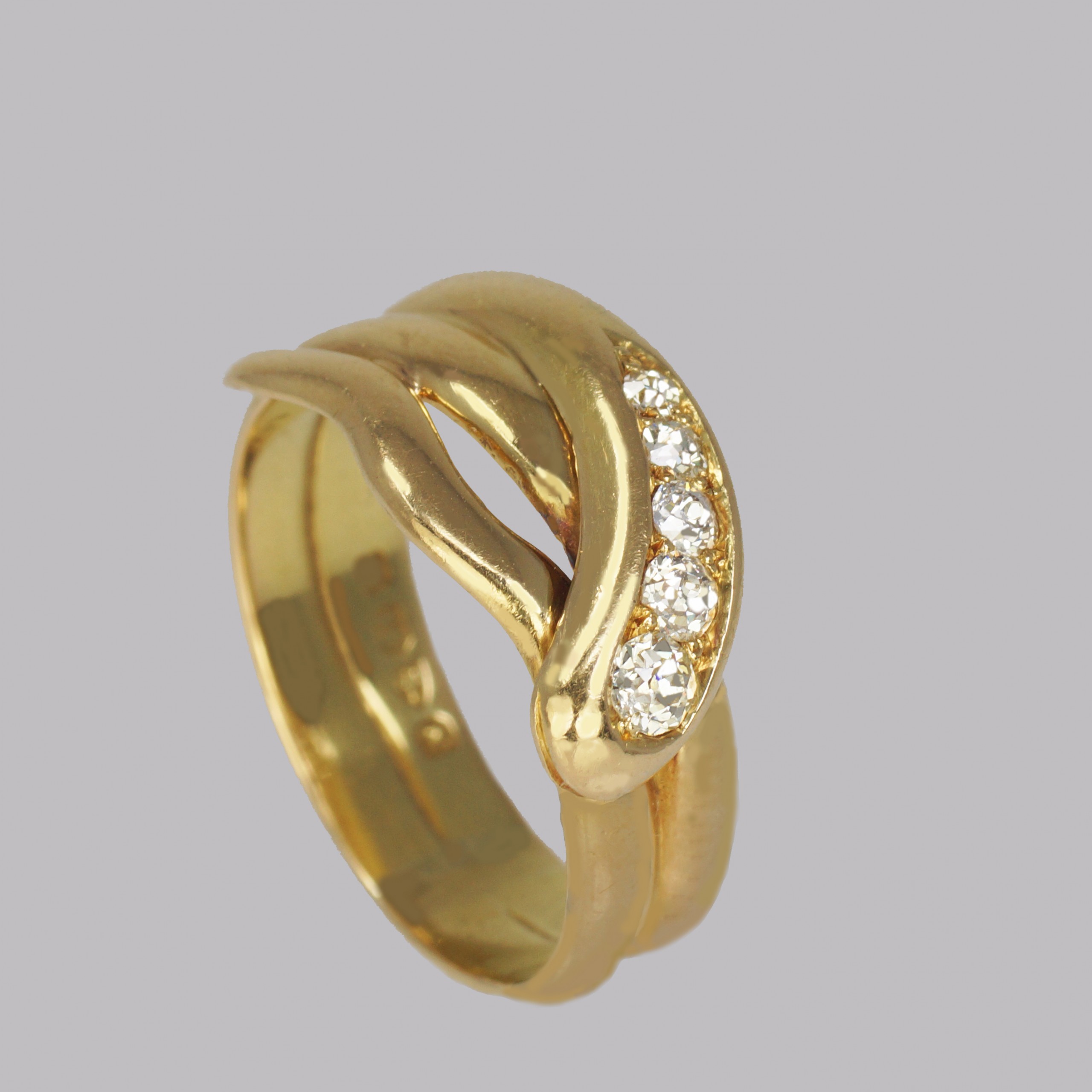 Victorian Diamond Snake Ring Chester 1896 - The Chelsea Bijouterie