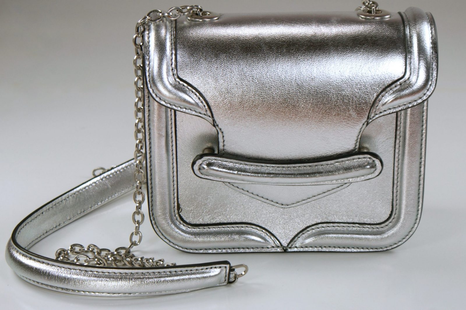Alexander McQueen Metallic Mini Heroine Bag