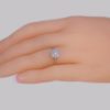 Platinum Diamond Daisy Ring on finger