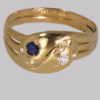Antique Diamond & Sapphire Snake Ring