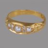 hand crafted 18 Carat gold pearl & diamond ring