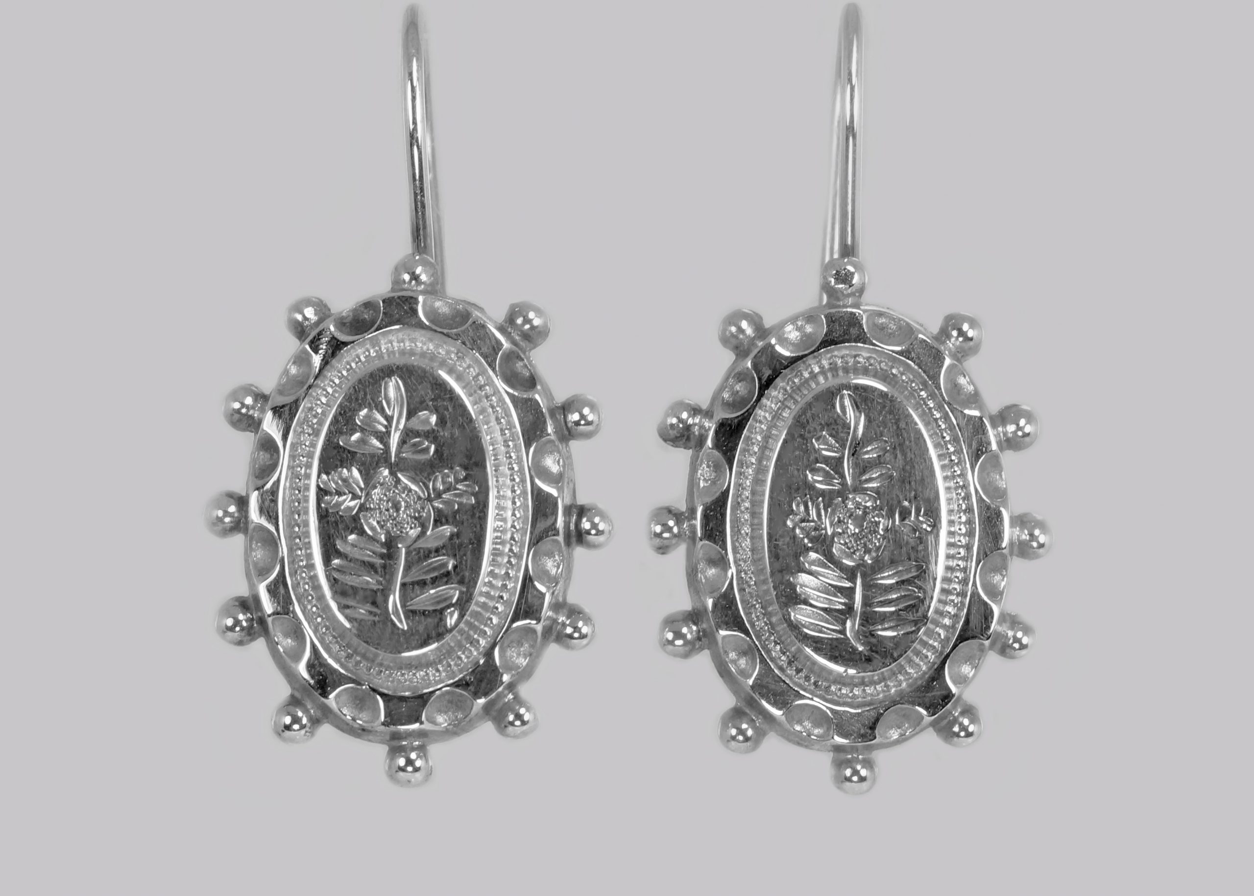 Victorian silver drop earrings