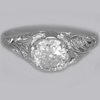 Antique 1.0ct Diamond Platinum Solitaire Ring
