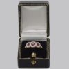 Ruby & Diamond Triple Cluster Victorian Ring in box
