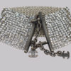 Vintage Chanel Crystal Mesh Bracelet gunmetal tone