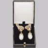 Antique pearl and acorn earrings in box