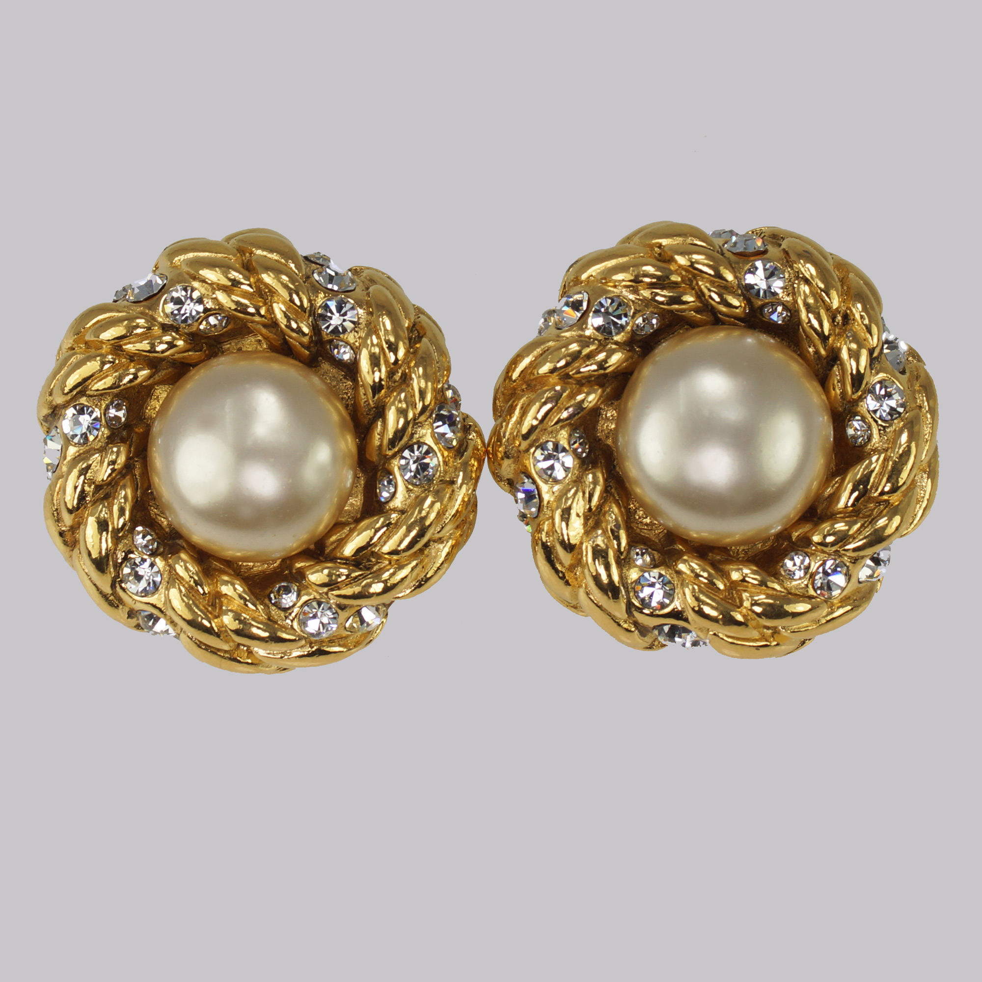 CHANEL Clip Earrings Square Pearl 97A  REAWAKE