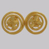 Vintage Chanel Gold Tone Clover Earrings