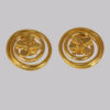 Vintage Chanel Gold Tone Clover Earrings 1993