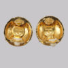 Chanel Rhinestone Gold Tone Quilted Earrings hallmarked