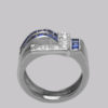 Diamond & Sapphire Art Deco Large Retro Ring