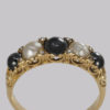 Antique White & Black Pearl Ring