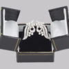 Art Deco Platinum Diamond Earrings in box