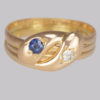 Victorian diamond sapphire snake ring