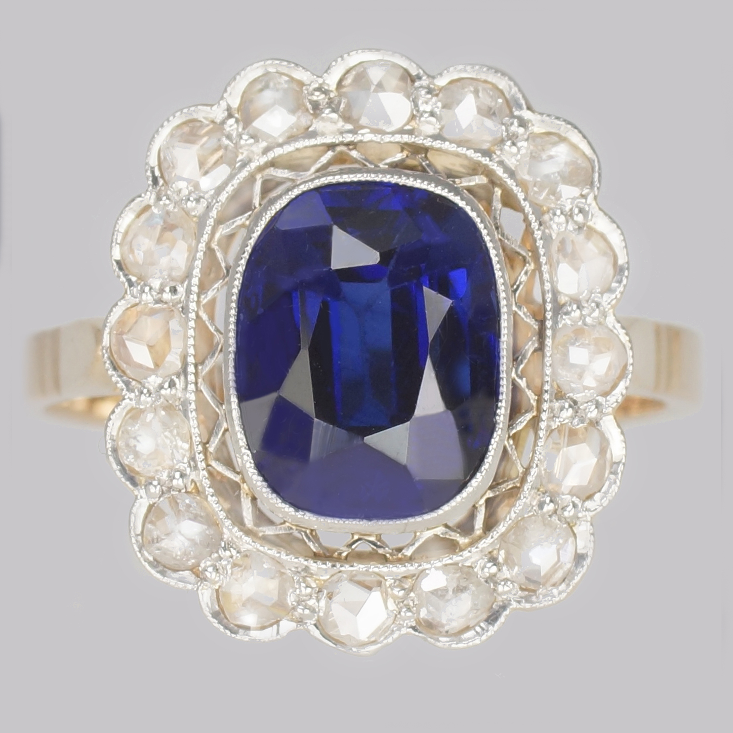 antique sapphire cluster ring