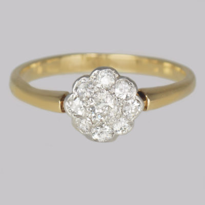 Vintage Diamond Cluster Ring 18ct Gold
