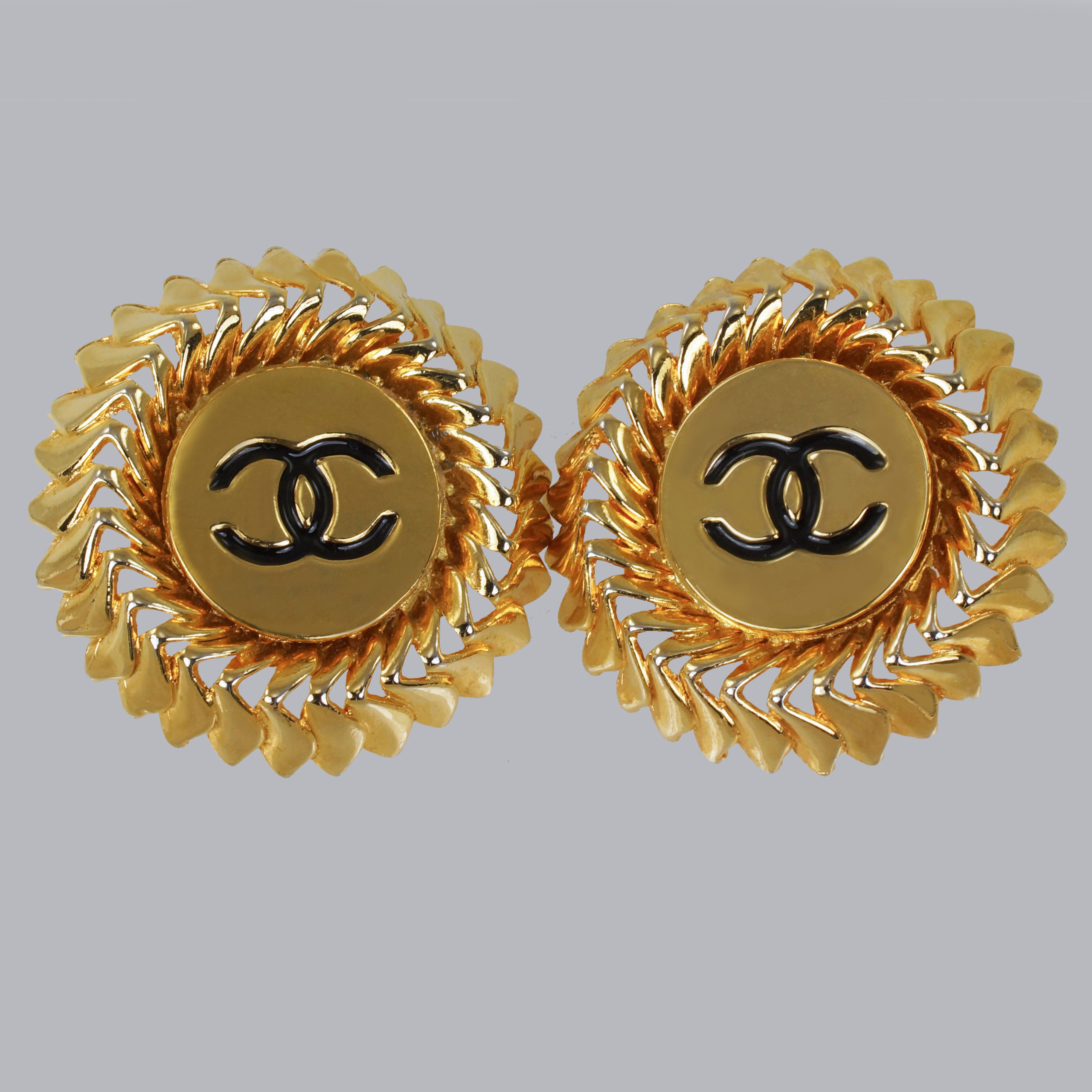 Chanel CC Earrings Huge Vintage Earrings