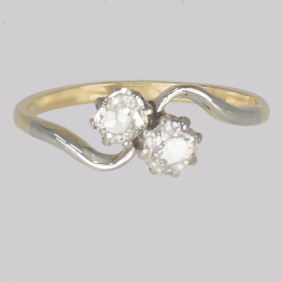 Diamond Toi & Moi Engagement Ring