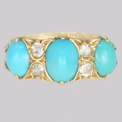 Antique Turquoise & Diamond Ring