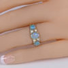 Victorian opal diamond ring on finger