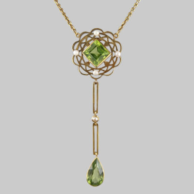 Edwardian Peridot & Pearl Necklace