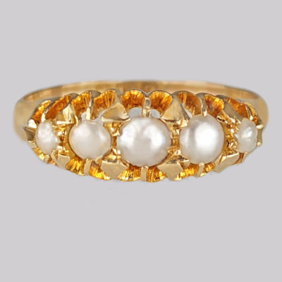 Antique 18ct Gold Pearl Ring