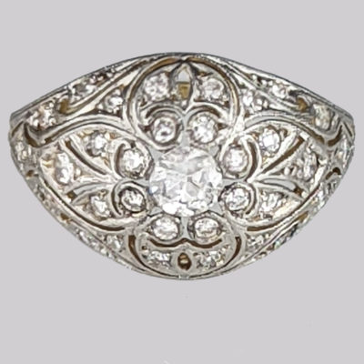 Art Deco Diamond Bombé Ring