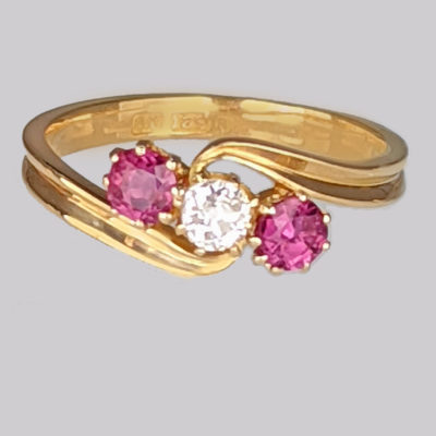 Vintage Ruby & Diamond Trilogy Ring
