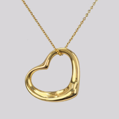 Elsa Peretti 18K Large Open Heart Necklace