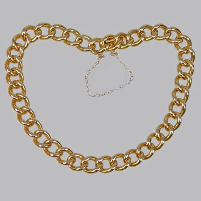 Antique Solid 18ct Gold Curb Link Bracelet