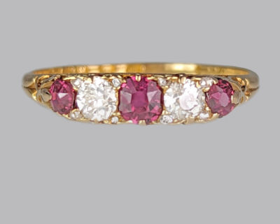 Victorian Ruby & Old Cut Diamond Ring