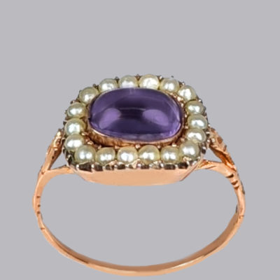 Vintage Amethyst & Pearl Ring