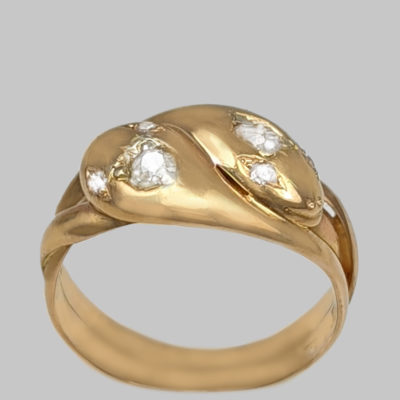 Victorian Diamond Double Snake Ring