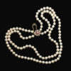 Vintage Pearl Necklace with Garnet Clasp
