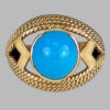 Vintage Turquoise 18ct Gold Retro Ring