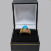 Vintage Turquoise 18ct Gold Retro Ring in Box