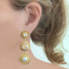 Chanel Triple Pearl Drop Earrings