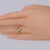Antique Diamond Engagement Trilogy Ring on Finger