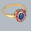 Antique Sapphire and Ruby Cluster Ring