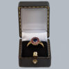 Antique Sapphire and Ruby Cluster Ring in Box