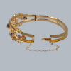 Victorian 9ct Gold Amethyst Bangle with safety Chain
