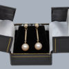 Vintage Pearl Dangle Earrings in Box