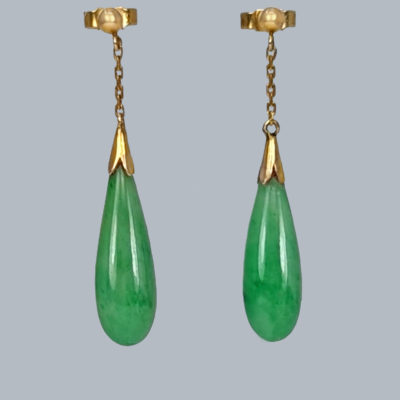 Antique Jade Dangle Earrings