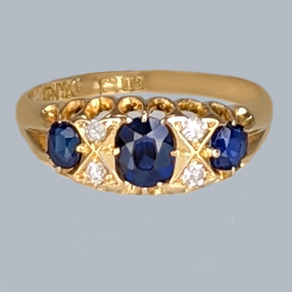 Victorian Sapphire Diamond Ring