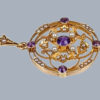15ct Gold Amethyst Pearl Pendant